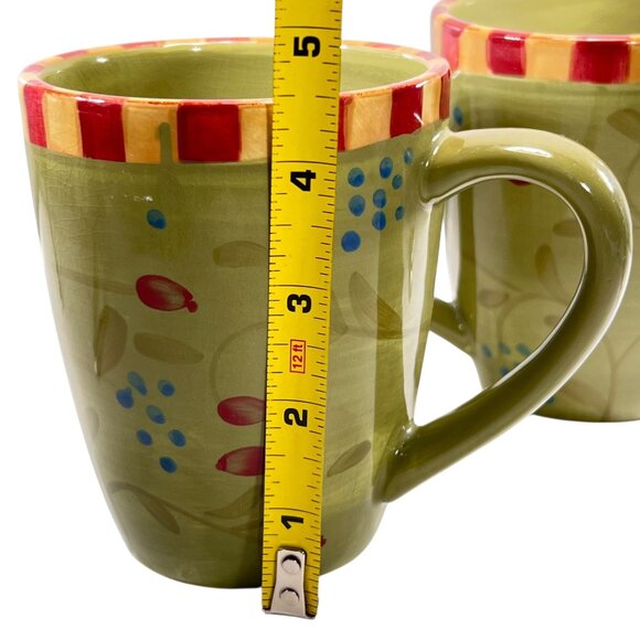 Vtg Signature Housewares Mugs OLIVIA by Debby Segura Stoneware 2002 Set of 2 - Picture 9 of 9